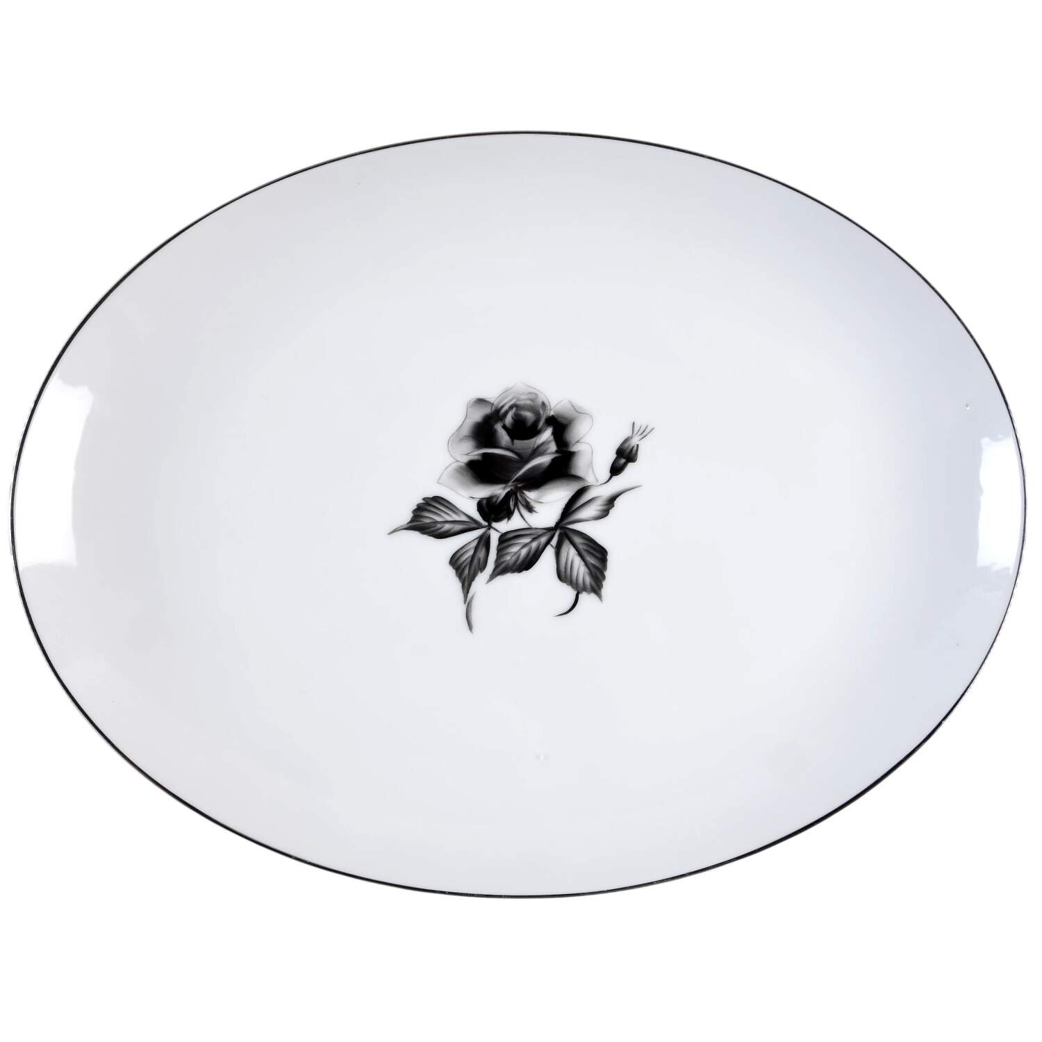 Serenade 12" Oval Serving Platter by Gold China-1