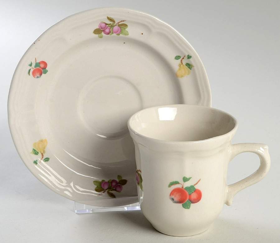 Orchard Flat Cup & Saucer Set by Gibson Designs-1