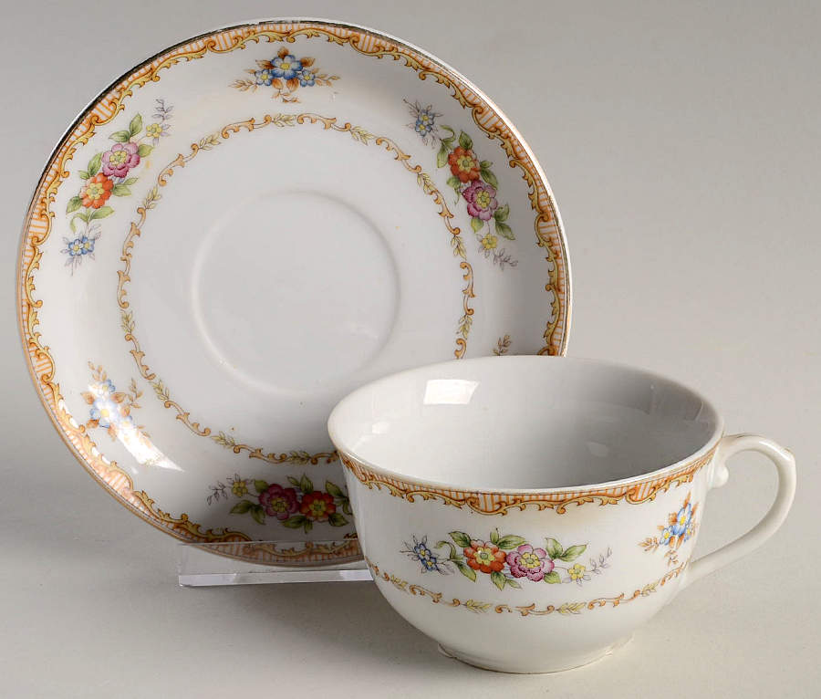 GOC19 Flat Cup & Saucer Set by Gold China-1