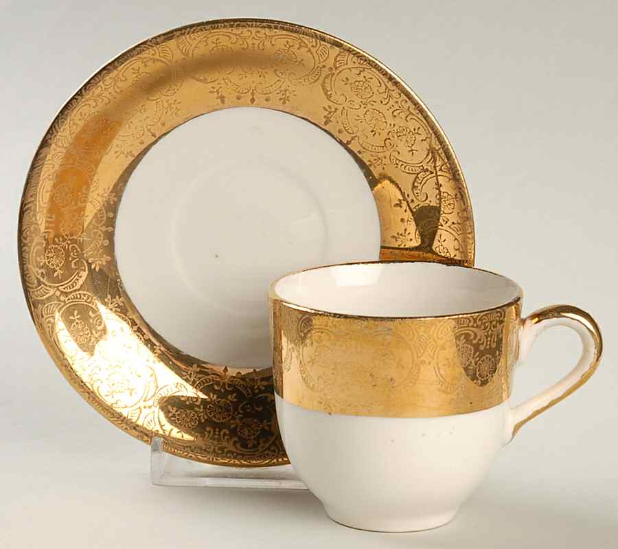 GEO190 Flat Demitasse Cup & Saucer Set by WS George-1