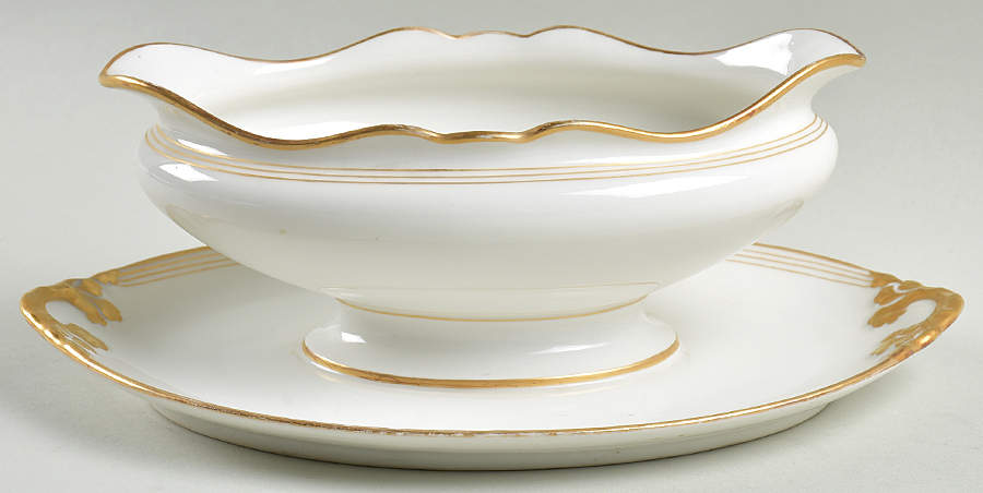 GUE235 Gravy Boat with Attached Underplate by WM Guerin-1