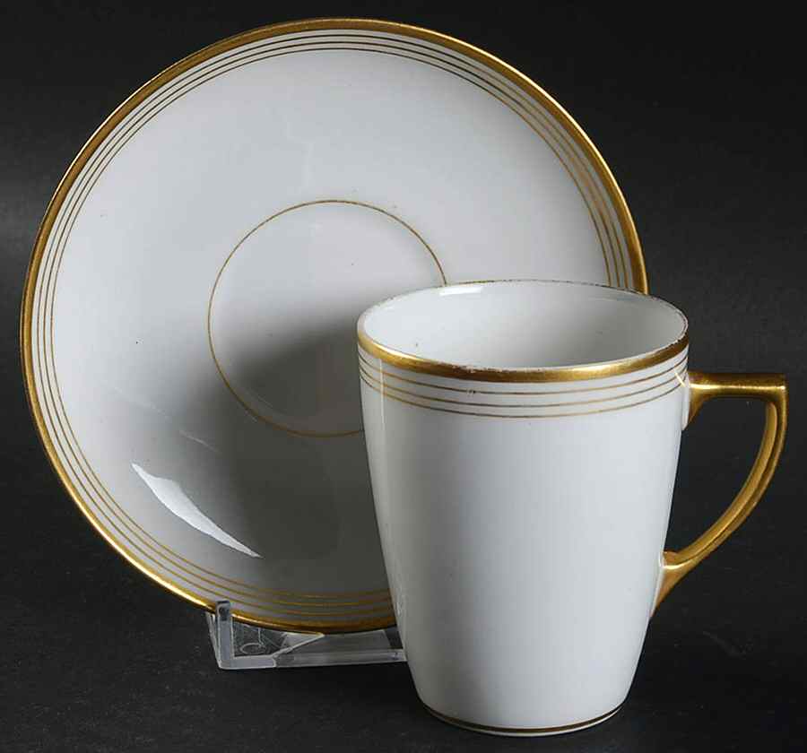 GUE235 Flat Demitasse Cup & Saucer Set by WM Guerin-1