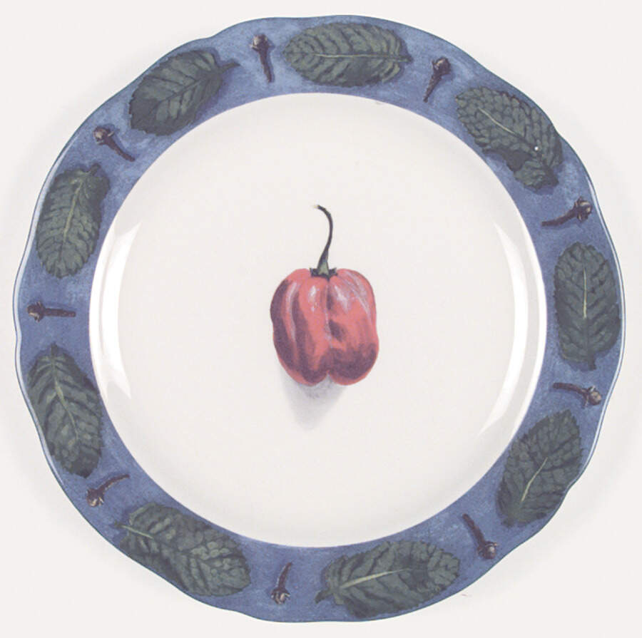 Poivre Et Sel Blue Salad/Dessert Plate by Faiencerie De Gien-1