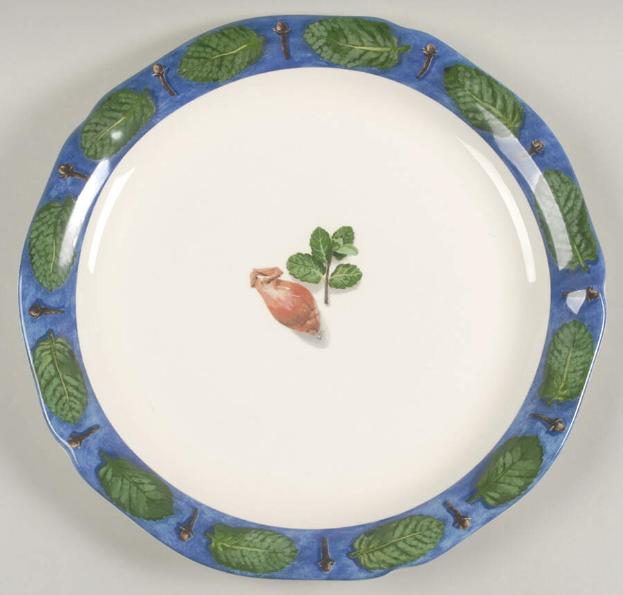 Poivre Et Sel Blue 12" Chop Plate (Round Platter) by Faiencerie De Gien-1