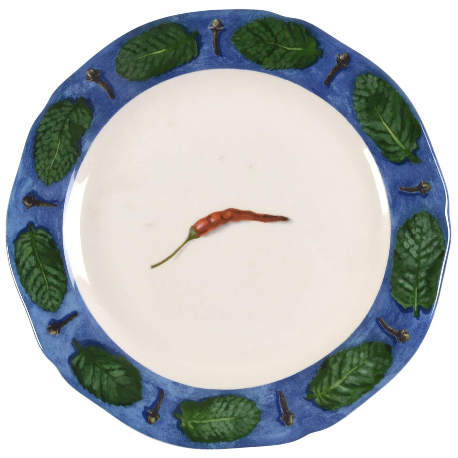 Poivre Et Sel Blue Canape Plate by Faiencerie De Gien-1
