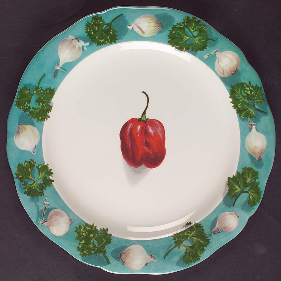 Poivre Et Sel Green Salad/Dessert Plate by Faiencerie De Gien-1