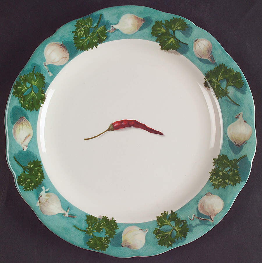 Poivre Et Sel Green Salad/Dessert Plate by Faiencerie De Gien-1