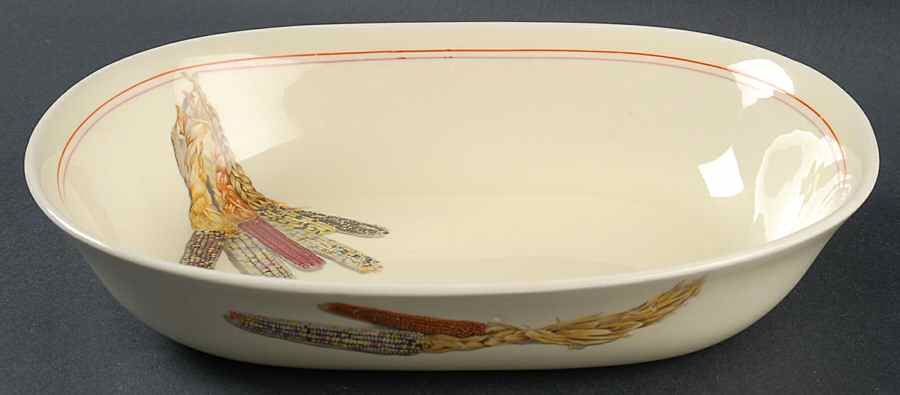 Indian Corn 9" Oval Vegetable Bowl by WS George-1