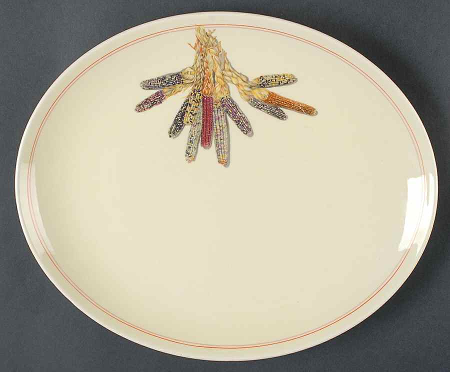 Indian Corn 13" Oval Serving Platter by WS George-1