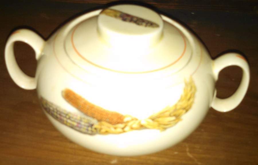 Indian Corn Sugar Bowl & Lid by WS George-1