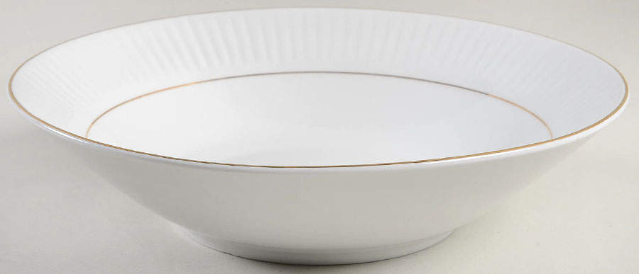 Black Tie (Gold Trim) 9" Round Vegetable Bowl by Gibson Designs-1