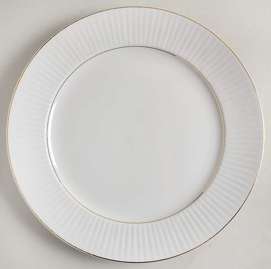 Black Tie (Gold Trim) 12" Chop Plate (Round Platter) by Gibson Designs-1