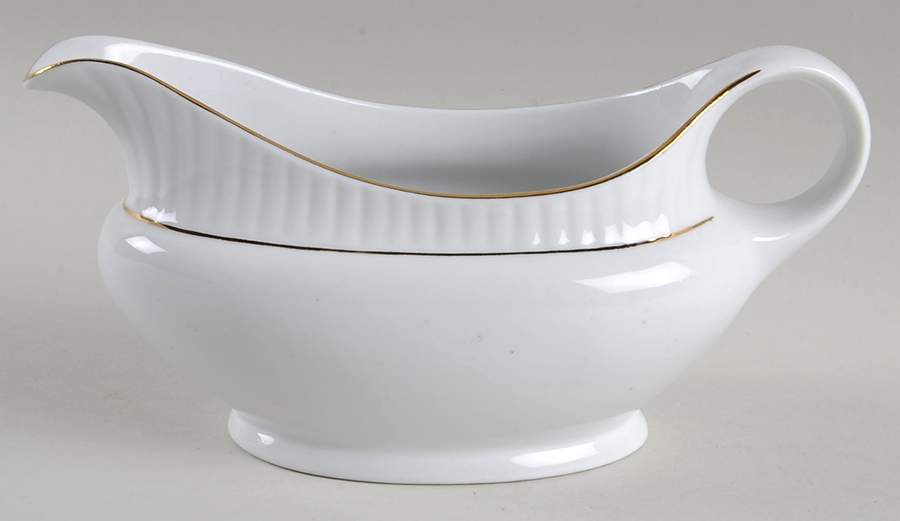Black Tie (Gold Trim) Gravy Boat by Gibson Designs-1