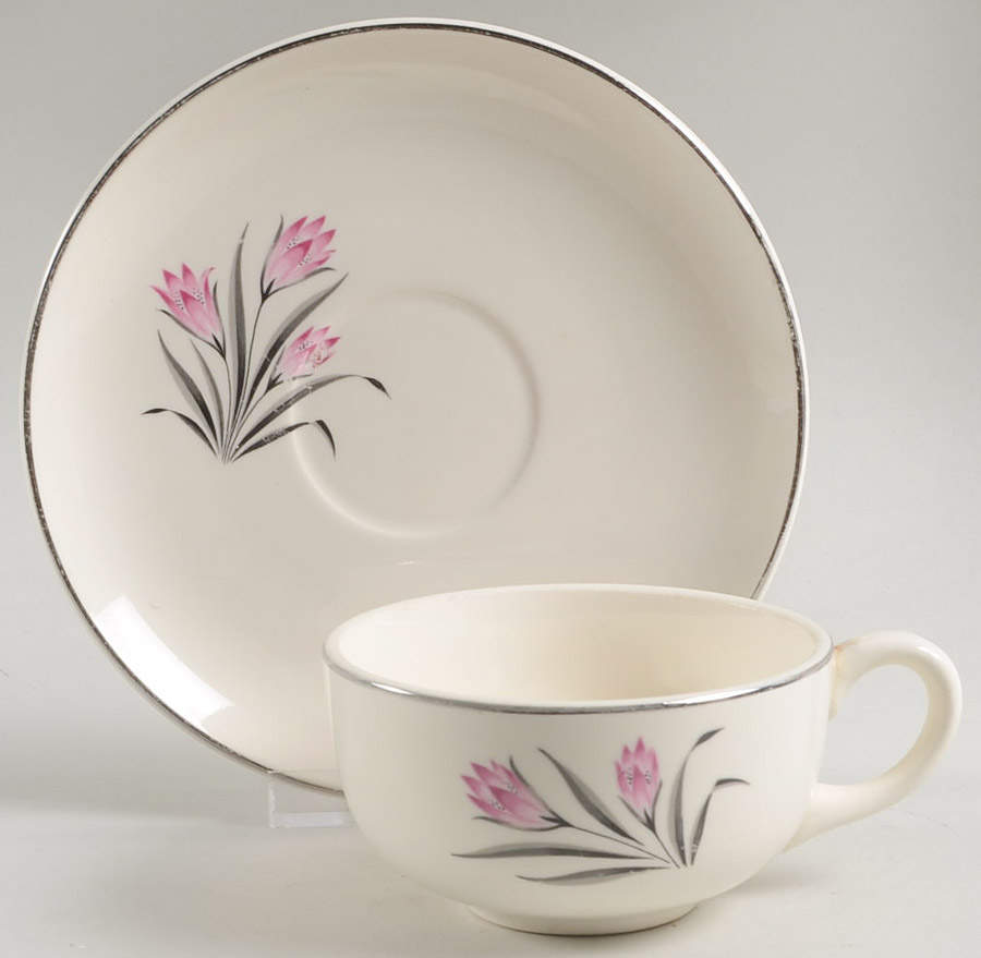 GEO205 Footed Cup & Saucer Set by WS George-1