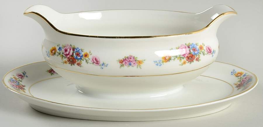 GDA115 Gravy Boat with Attached Underplate by Gerard, Dufraisseix & Abbot-1