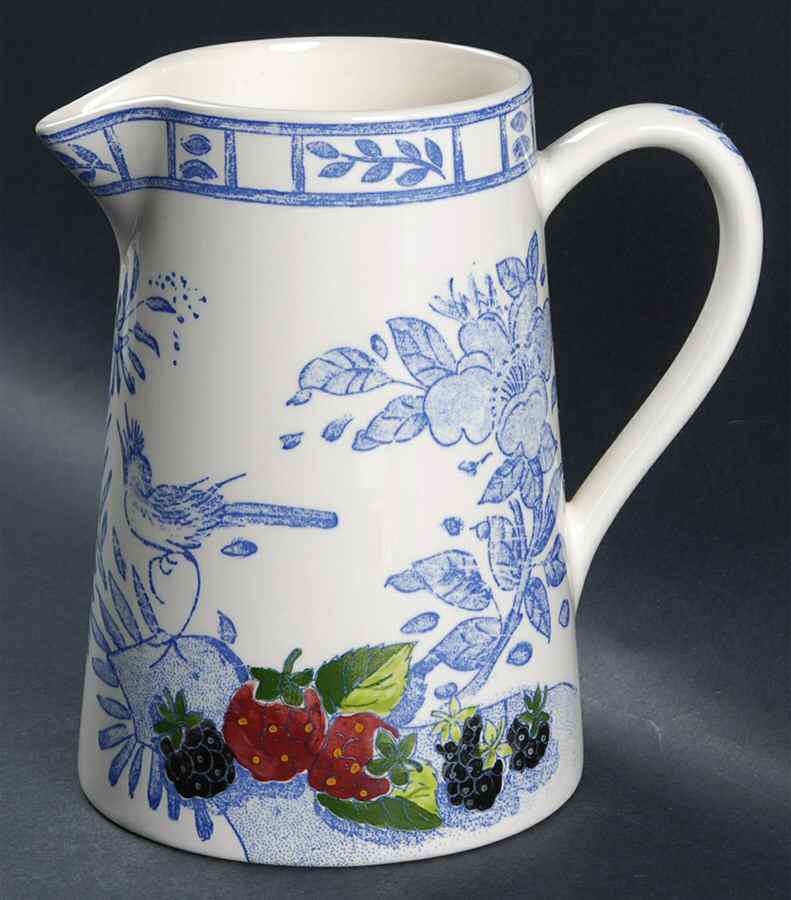 Oiseau Bleu (Fruit) 32 Oz Pitcher by Faiencerie De Gien-1