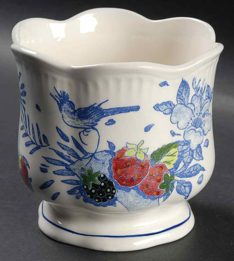 Oiseau Bleu (Fruit) Small Cachepot by Faiencerie De Gien-1
