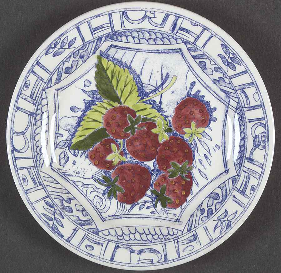 Oiseau Bleu (Fruit) Canape Plate by Faiencerie De Gien-1