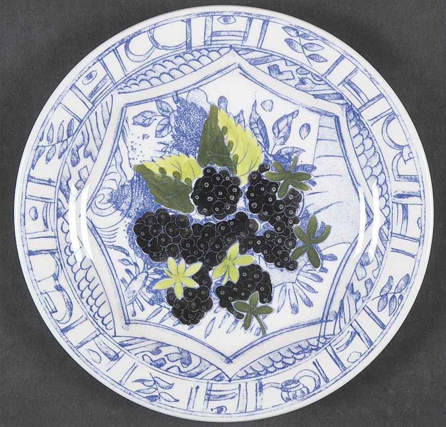 Oiseau Bleu (Fruit) Canape Plate by Faiencerie De Gien-1