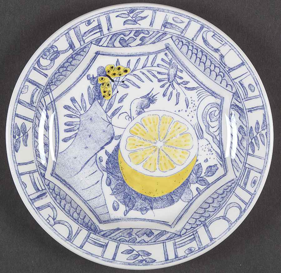 Oiseau Bleu (Fruit) Canape Plate by Faiencerie De Gien-1
