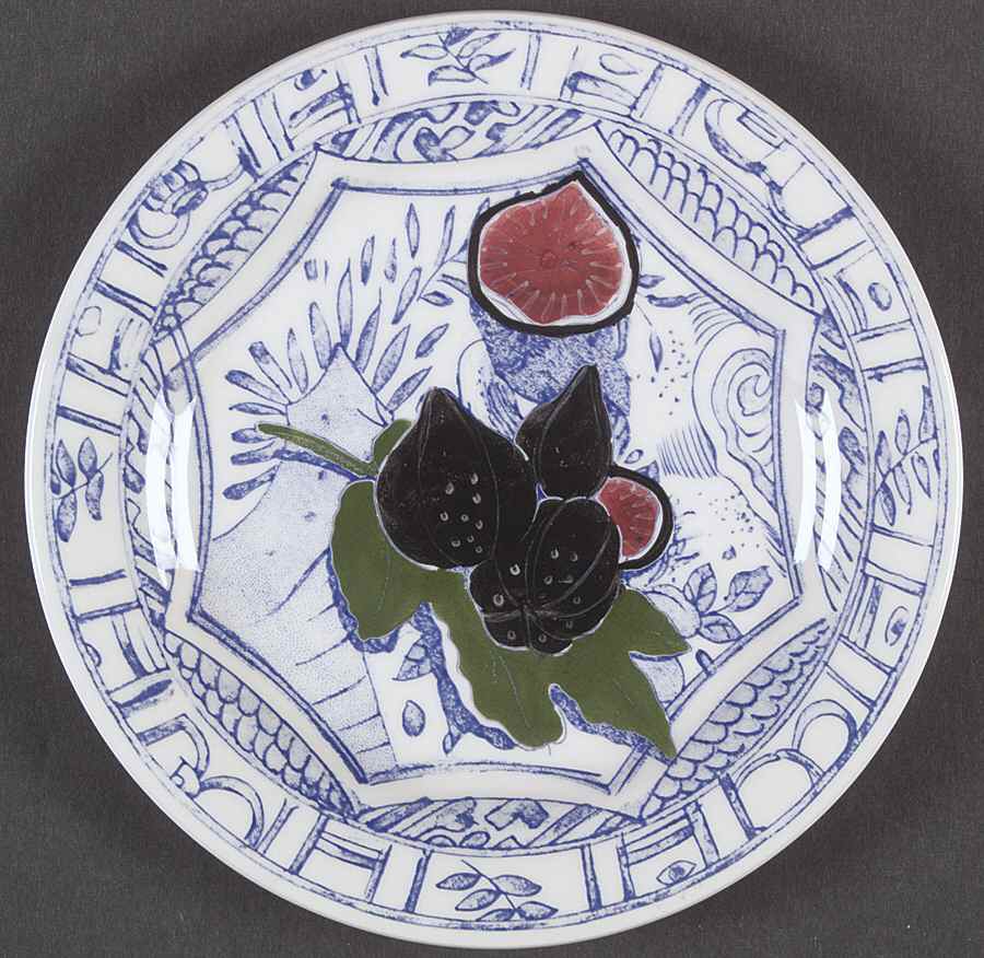 Oiseau Bleu (Fruit) Canape Plate by Faiencerie De Gien-1