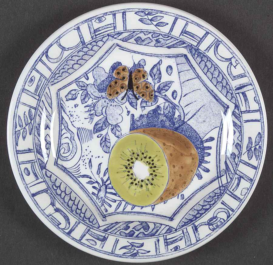 Oiseau Bleu (Fruit) Canape Plate by Faiencerie De Gien-1
