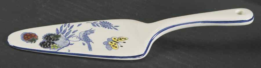 Oiseau Bleu (Fruit) Solid Ceramic Pie/Cake Server by Faiencerie De Gien-1