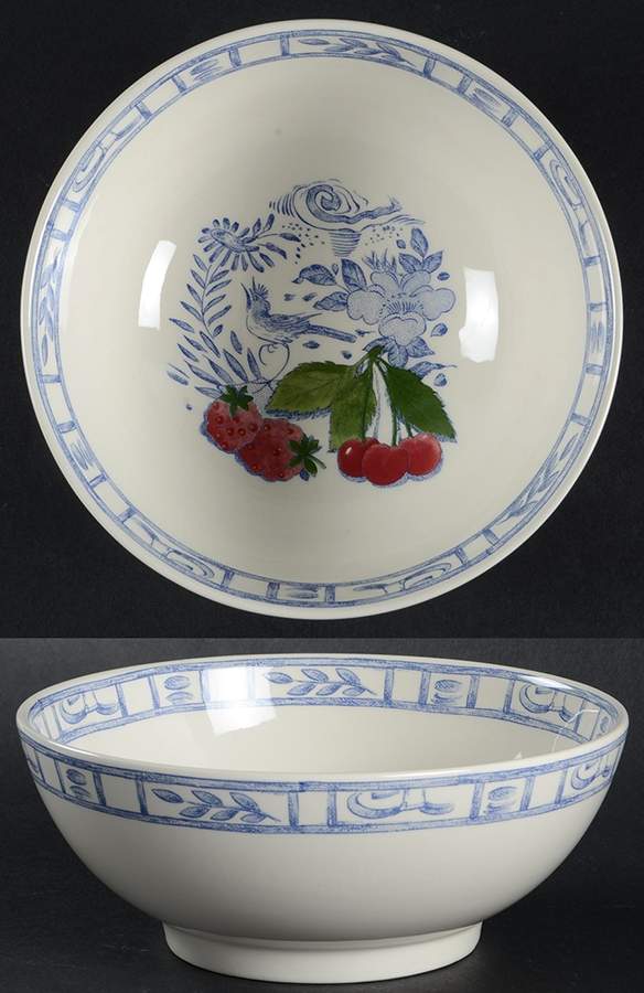 Oiseau Bleu (Fruit) Fruit/Cereal Bowl by Faiencerie De Gien-1