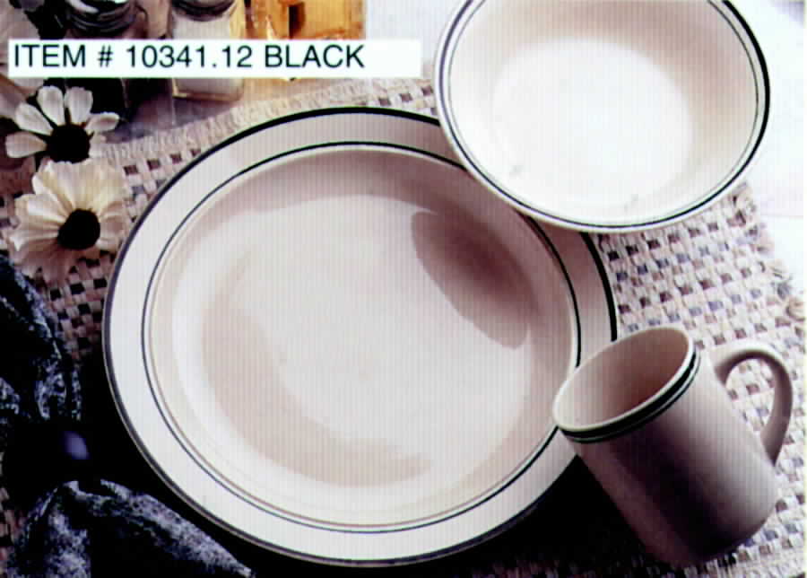 Basic Living Black Dinner Plate by Gibson Designs-1