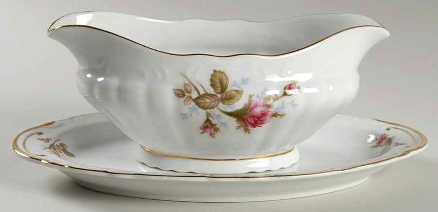 Royal Rose Gravy Boat & Underplate by Grantcrest-1