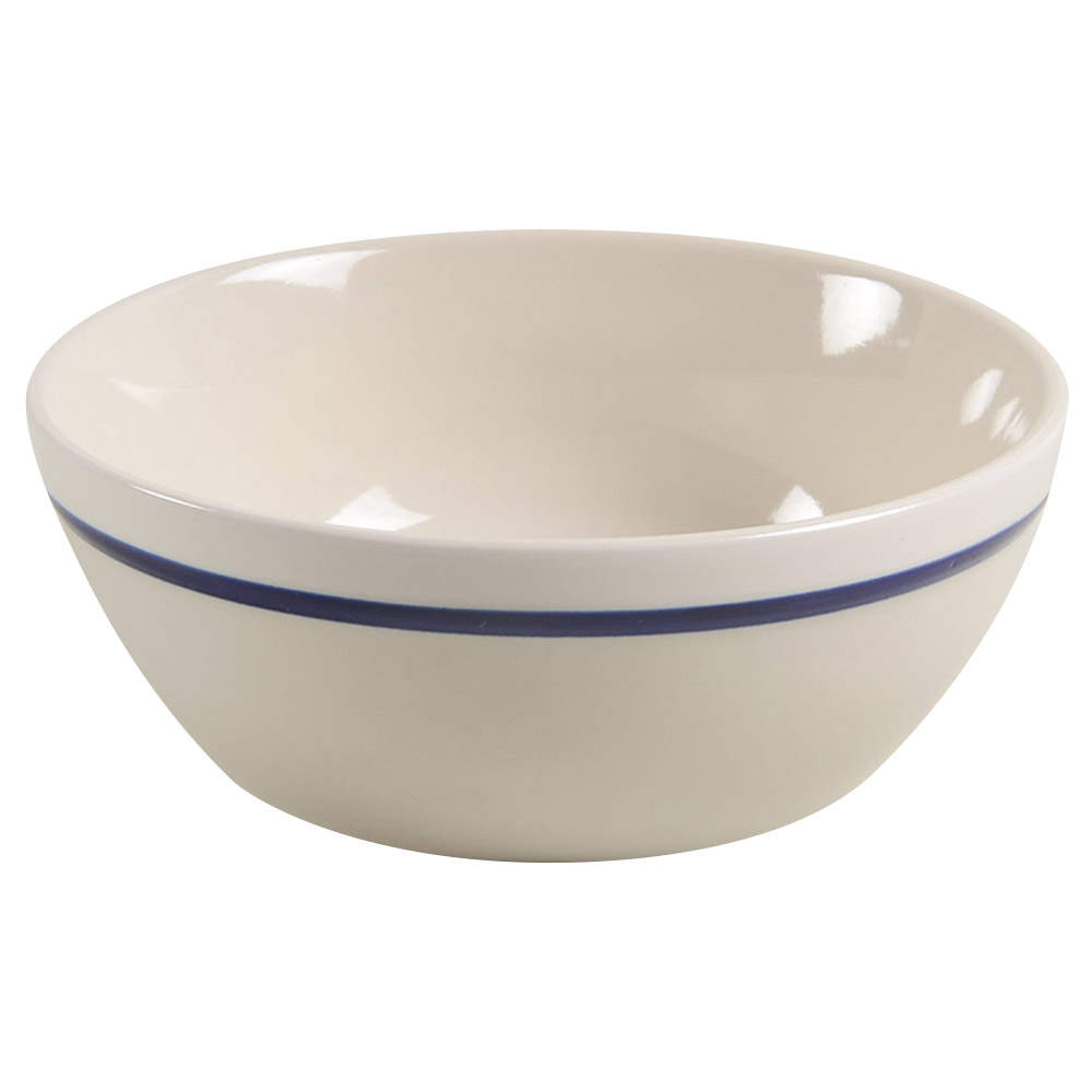 Casualware White Rim Blue Coupe Cereal Bowl by Gibson Designs-1