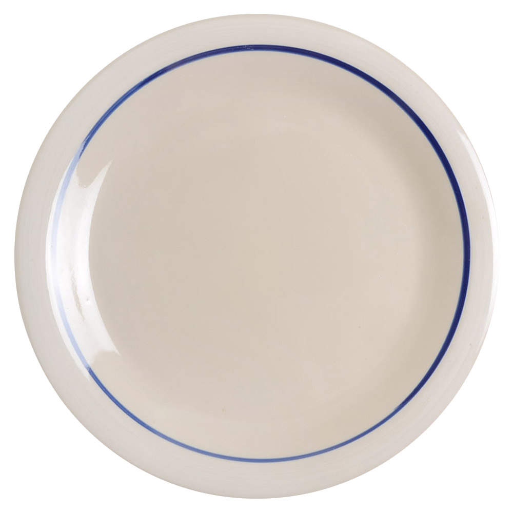 Casualware White Rim Blue Dinner Plate by Gibson Designs-1
