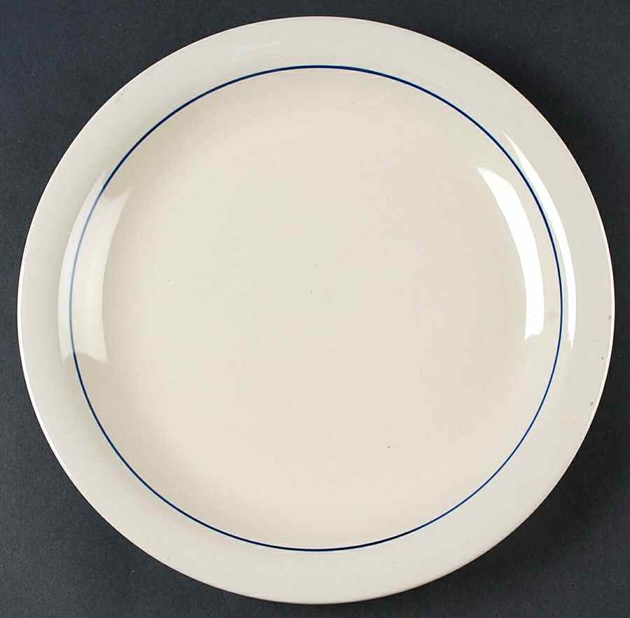 Casualware White Rim Blue Dinner Plate by Gibson Designs-1