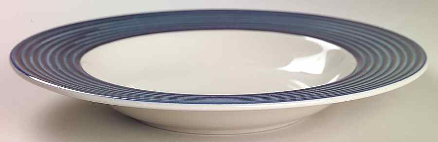 Living Circles Blue Large Rim Soup Bowl by Gibson Designs-1