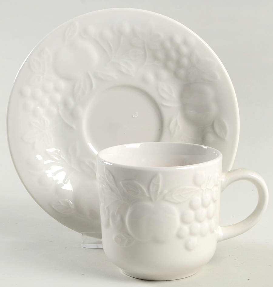 Flourish Flat Cup & Saucer Set by Gibson Designs-1