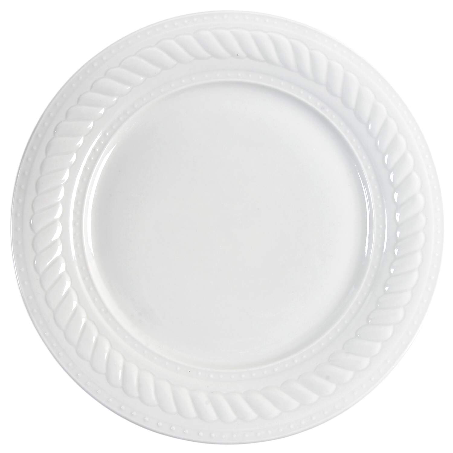 Braid Rimmed Dinner Plate by Gibson Designs-1