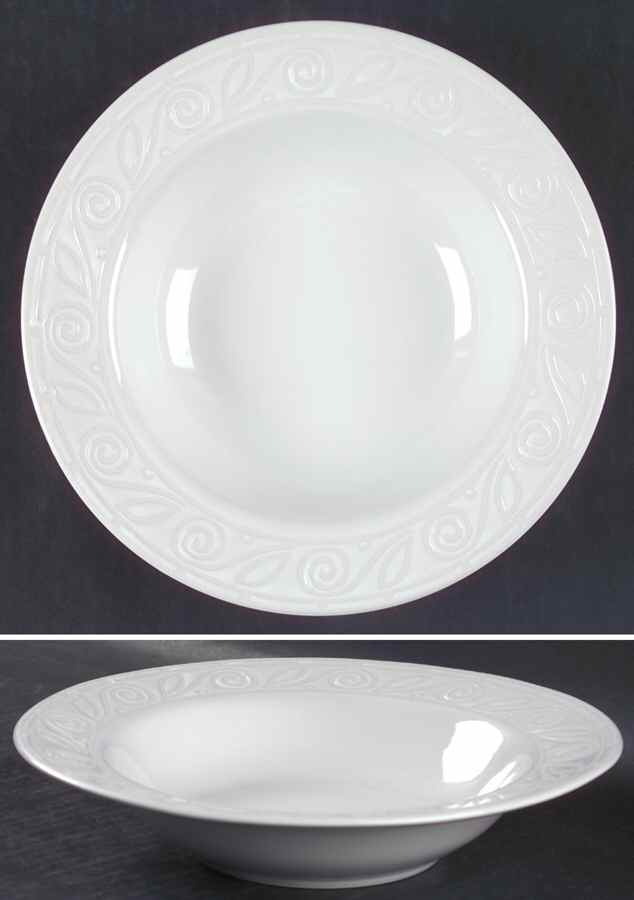 Amaretto White Rim Soup Bowl by Gibson Designs-1