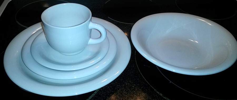 Colour Flavours White Flat Cup & Saucer Set by Gibson Designs-1