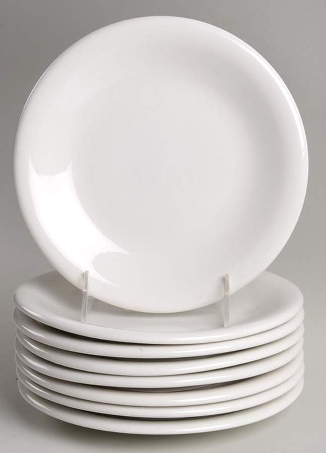 Colour Flavours White Salad/Dessert Plate - Set of 8 by Gibson Designs-1