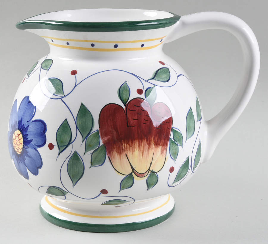 Mediterranean Garden (With Flowers) Large Pitcher by Gibson Designs-1