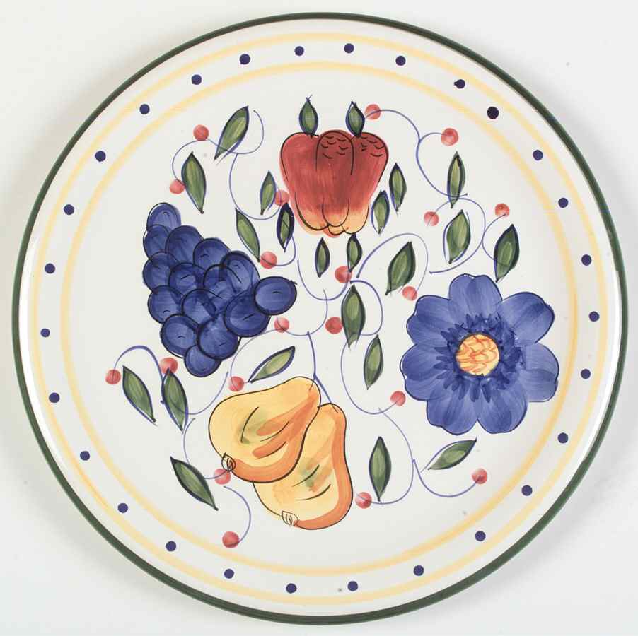 Mediterranean Garden (With Flowers) 14" Chop Plate (Round Platter) by Gibson Designs-1