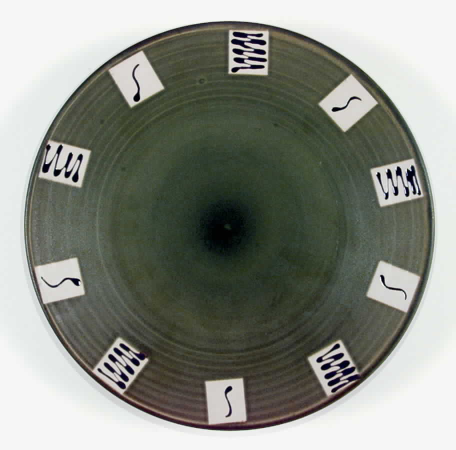 Squiggles Celadon Dinner Plate by Gibson Designs-1