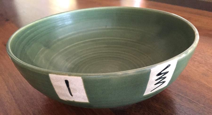 Squiggles Celadon Soup/Cereal Bowl by Gibson Designs-1
