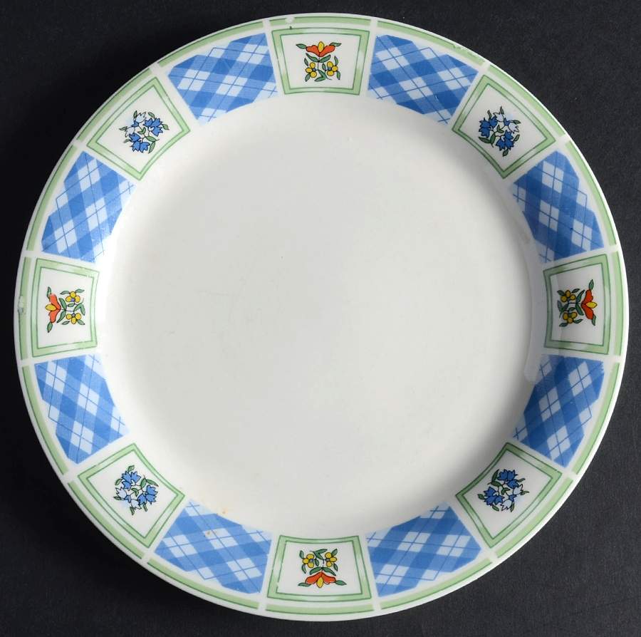 Blue Tartan Dessert/Pie Plate by Gibson Designs-1