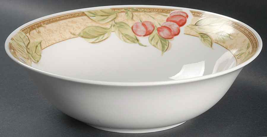 Fruita (White) 9" Round Vegetable Bowl by Gibson Designs-1