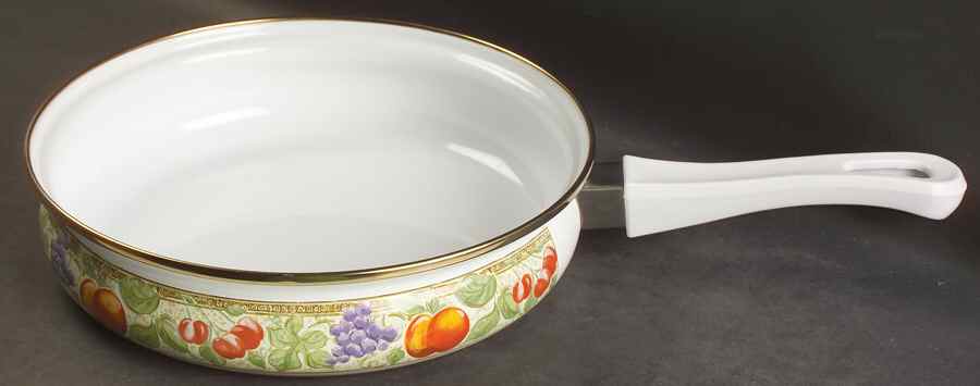 Fruita (White) 9" Metal Skillet by Gibson Designs-1