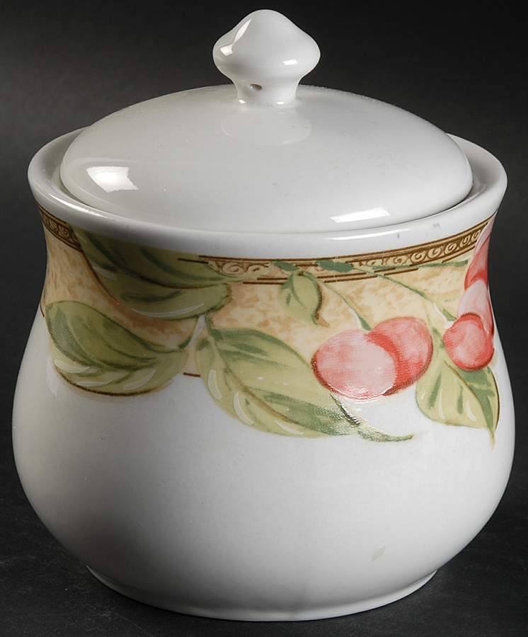 Fruita (White) Sugar Bowl & Lid by Gibson Designs-1