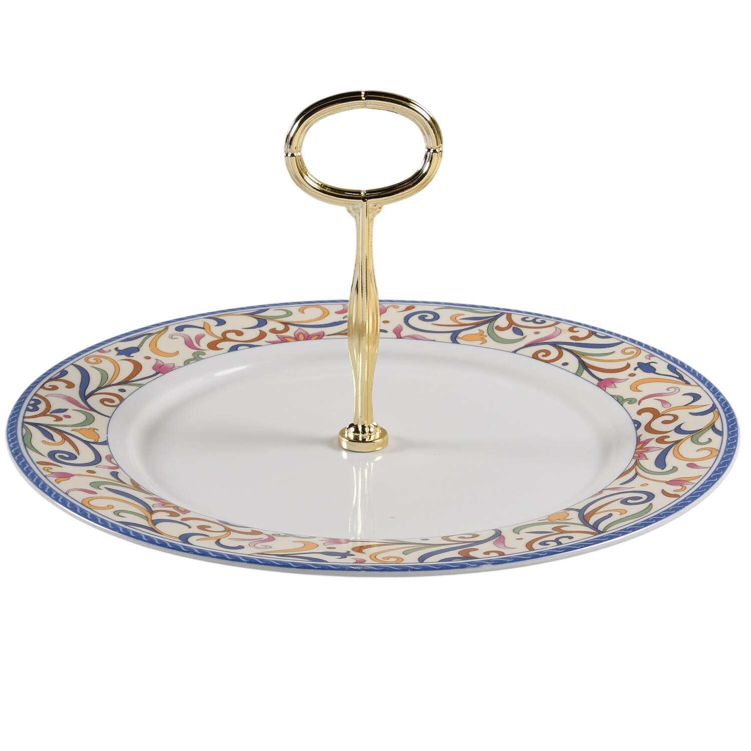 Lyon Round Serving Plate with Center Handle (Dp) Hc by Gibson Designs-1
