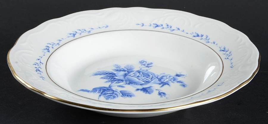 Blue Rose Rim Soup Bowl by Gibson Designs-1