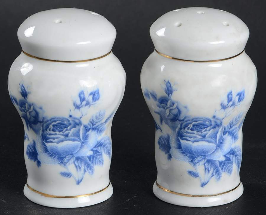 Blue Rose Salt & Pepper Set by Gibson Designs-1